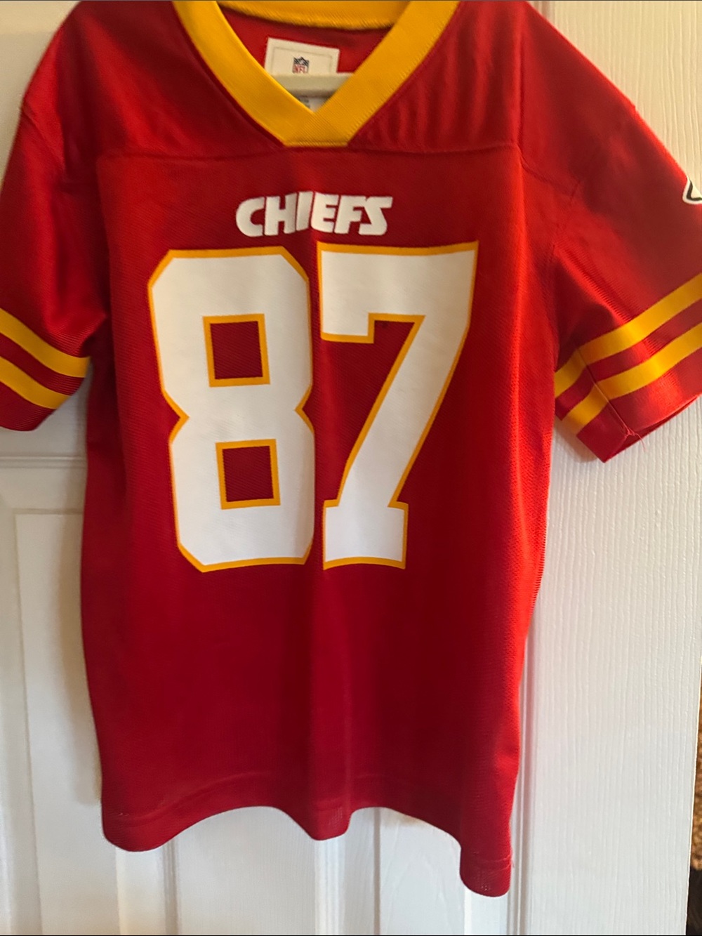 Travis Kelce  Kansas City Chiefs Red & Gold #87 Kids Jersey